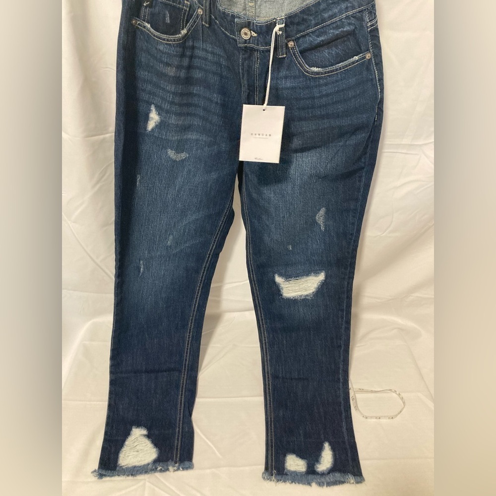 KanCan Dark Blue Distressed Ankle Jeans